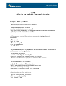 Chapter 7 Collecting and Analyzing Diagnostic Information Multiple Choice Questions