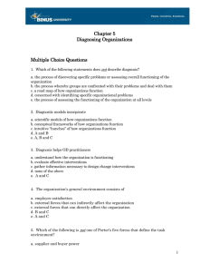 Chapter 5 Diagnosing Organizations Multiple Choice Questions
