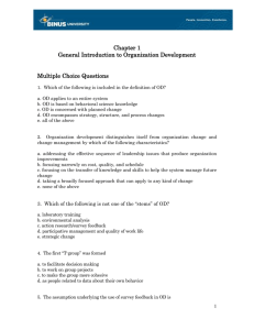 Chapter 1 General Introduction to Organization Development Multiple Choice Questions