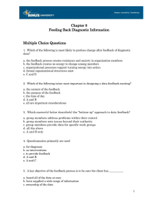 Chapter 8 Feeding Back Diagnostic Information Multiple Choice Questions