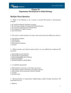 Chapter 23 Organization Development in Global Settings Multiple Choice Questions