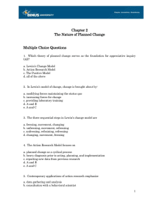 Chapter 2 The Nature of Planned Change  Multiple Choice Questions