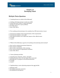 Chapter 18 Developing Talent Multiple Choice Questions