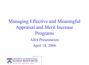 Managing Effective and Meaningful Appraisal and Merit Increase