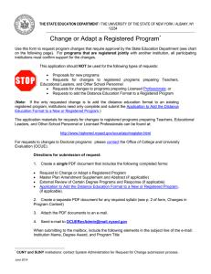 Change or Adapt a Registered Program Form