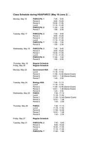 Revised End of Year Testing Schedule