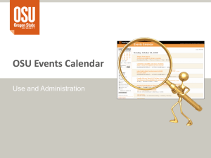 OSU Events Calendar Use and Administration