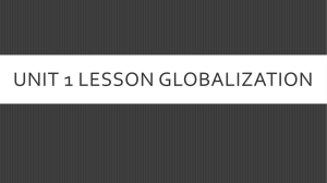 Unit 1 Lesson Globalization