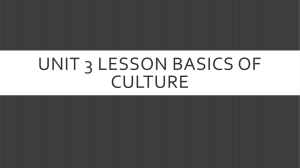 Unit 3 Lesson Cultural Traits and Terminology
