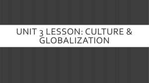 Unit 3 Lesson Folk and Pop and Globalization