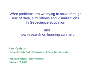 What Problems are We Trying to Solve Through the Use of Data, Simulations, and Visualizations in Geoscience Education, and How Research on Learning Can Help