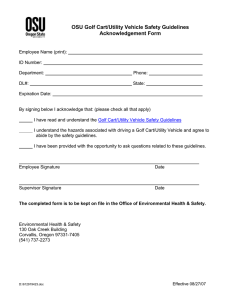 OSU Golf Cart/Utility Vehicle Safety Guidelines Acknowledgement Form