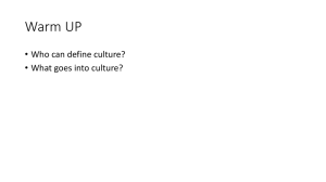 Culture and Culture Diversity