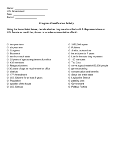 Congress Classification Activity