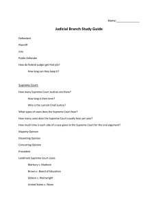Judicial Branch Study Guide