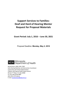 Support Services to Families: Deaf and Hard of Hearing Mentor Request for Proposal (Word)