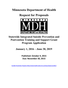 Statewide Integrated Suicide Prevention and Postvention Training and Support Grant Program RFP 2015 (forms) (DOCX)
