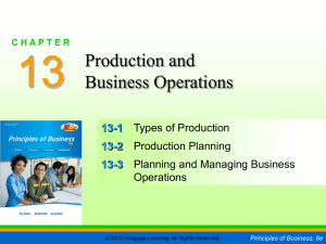 13 Production and Business Operations 13-1