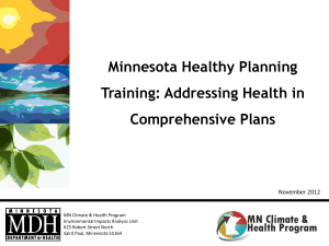 The Minnesota Healthy Planning Training (PPT: 14MB/61 pages)