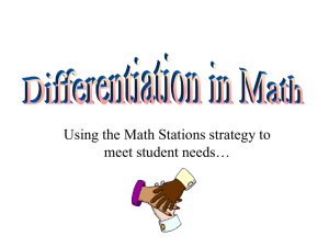 Math Learning Stations 