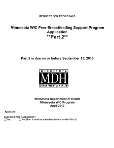 Application FFY 10/11 Part 2 New MN WIC PBSP (WORD: 296KB/16 pages)