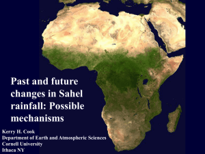 Past and future changes in Sahel rainfall: possible mechanisms.