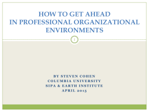 Careers: How to get ahead in Professional organizational environments (S. Cohen)