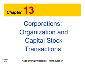 13 Corporations: Organization and Capital Stock