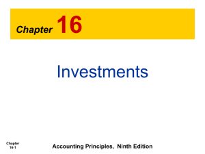 16 Investments Chapter Accounting Principles,  Ninth Edition