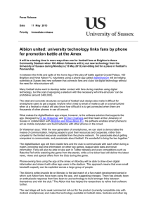 Albion united: university technology links fans by phone
