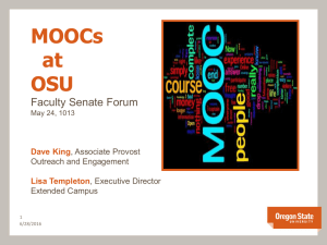 MOOCs at OSU Faculty Senate Forum