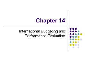 Chapter 14 International Budgeting and Performance Evaluation