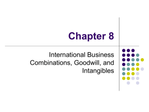 Chapter 8 International Business Combinations, Goodwill, and Intangibles