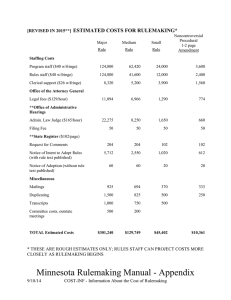 Information About the Cost of Rulemaking (Word file: 24KB/3 pages)
