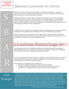 SBAR Clinics (Word: 58KB/1 page)