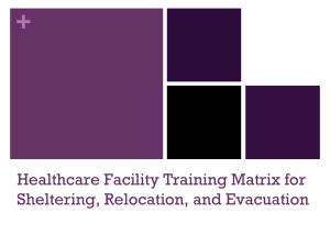 + Healthcare Facility Training Matrix for Sheltering, Relocation, and Evacuation