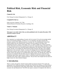 Political Risk, Economic Risk and Financial Risk Claude B. Erb Campbell R. Harvey