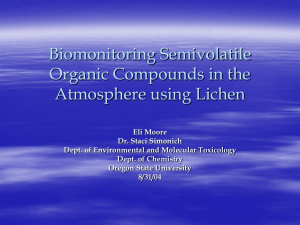 Biomonitoring Semivolatile Organic Compounds in the Atmosphere using Lichen