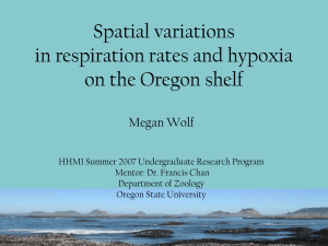 Spatial variations in respiration rates and hypoxia on the Oregon shelf Megan Wolf