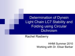 Determination of Dynein Light Chain LC7 Stability and Folding using Circular Dichroism