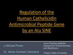 Regulation of the Human Cathelicidin Antimicrobial Peptide Gene by an Alu SINE