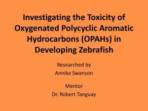 Investigating the Toxicity of Oxygenated Polycyclic Aromatic Hydrocarbons (OPAHs) in Developing Zebrafish