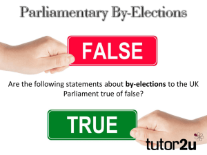 by-elections Parliament true of false?