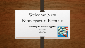 Welcome New Kindergarten Families Soaring to New Heights! 2015-2016