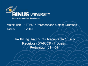 The Billing  /Accounts Receivable / Cash Receipts (B/AR/CR) Process Matakuliah