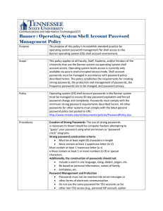 IT Banner OS Shell Password Policies and Procedures