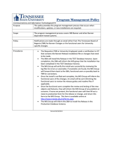 IT Banner Program Management Policies and Procedures