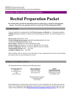 Recital Preparation Packet