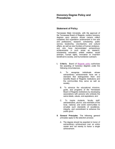 Honorary Degree Policy and Procedures  Statement of Policy