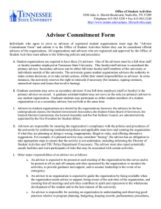 Advisor Commitment Form